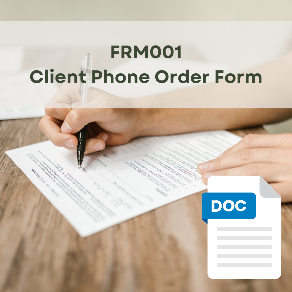 FRM001 - Client Phone Order Form - Word Document (editable)